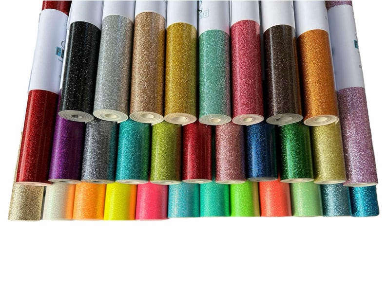 Glitter Vinyl - Sewing Vinyl - Embroidery Vinyl - 12" Rolls - 31 Color Options - *3 NEW Colors added* image 1