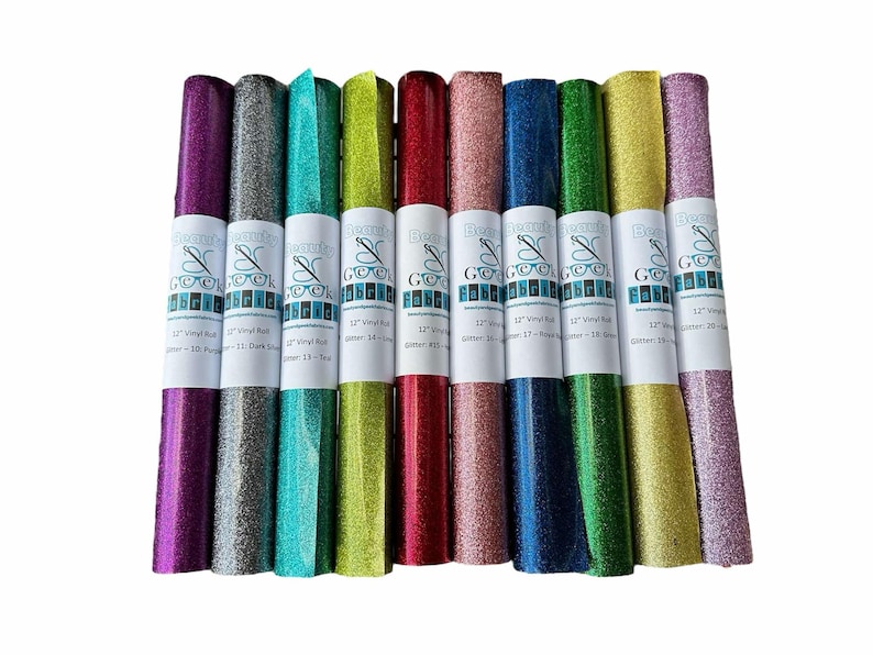 Glitter Vinyl - Sewing Vinyl - Embroidery Vinyl - 12" Rolls - 31 Color Options - *3 NEW Colors added* image 3
