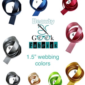 1 1/2 Inch Herringbone Webbing - 1.5&quot; Webbing - Seatbelt Webbing - 1.5 Inch Strap Webbing - 38mm - 43 Color Choices - By the Yard