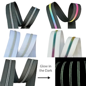 Solid Zipper Tape with Special #5 Nylon Coil Teeth - Zipper Tape by the Yard - 5 Options