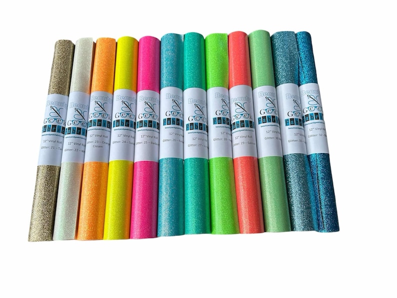 Glitter Vinyl - Sewing Vinyl - Embroidery Vinyl - 12" Rolls - 31 Color Options - *3 NEW Colors added* image 4