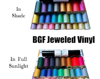 Jeweled Vinyl - Sewing Vinyl - 12" Rolls - 29 Color Options - For making Bags, Wallets, Bows