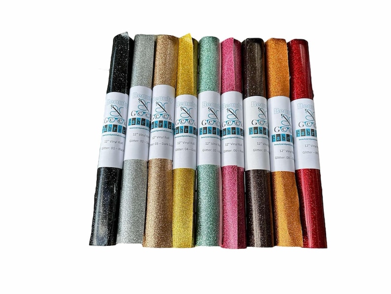 Glitter Vinyl - Sewing Vinyl - Embroidery Vinyl - 12" Rolls - 31 Color Options - *3 NEW Colors added* image 2