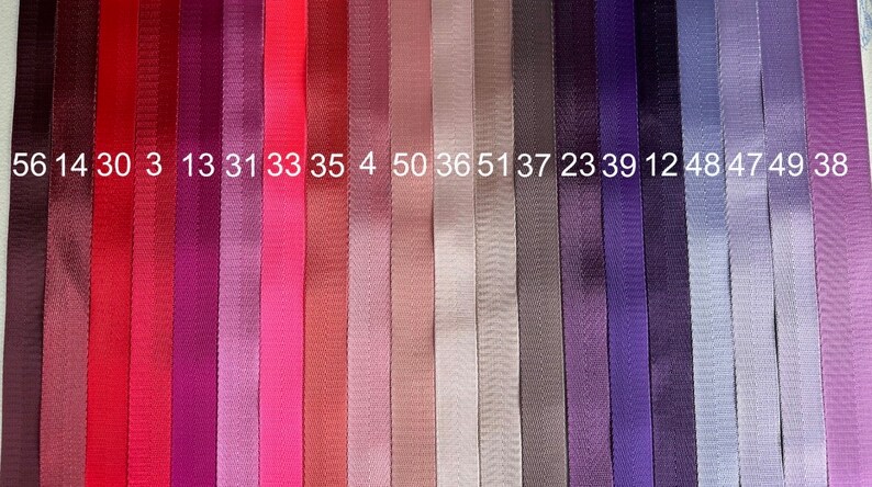 1 Inch Herringbone Webbing - 1" Webbing - Seatbelt Webbing - 1 Inch Strap Webbing - 25mm - Solid Webbing - 55 Color Choices - By the Yard image 8