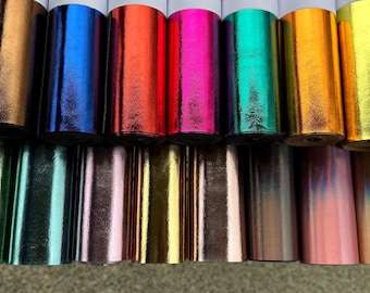 Crinkle Foil Vinyl - Sewing Vinyl - 12" Rolls - 22 Color Options
