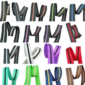 Solid Color Zipper Tape with Solid #5 Nylon Coil Teeth - Zipper Tape by the Yard - 17 Options