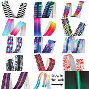 Printed #5 Nylon Coil Teeth Zipper Tape - Zipper Tape by the Yard - Pattern Zipper Tape - 14 Options