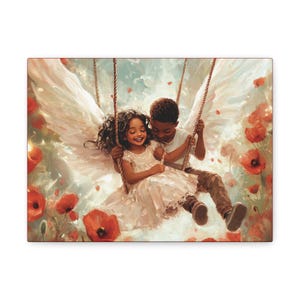 Lienzo impreso, Palestina libre, justicia para Hind y Tamir, BLM, alas de ángel, violencia policial, arte mate estirado, protejamos a nuestros niños.