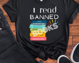 Ich las verbotene Bücher T-Shirt, geistige Freiheit T-Shirt