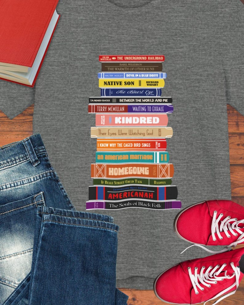 Black American Literature Love Tee: Book Lover's Unisex Jersey Short Sleeve Tee, Gifts for Readers, Bookish Apparel, Literary T-Shirt, image 1