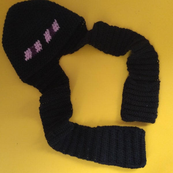 Enderman Beanie and Scarf Crochet Pattern