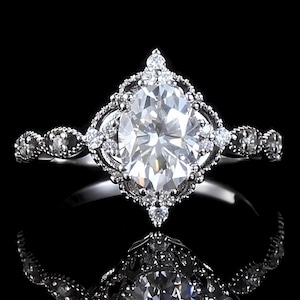 1.8ctw Gold Engagement Ring, Statement Ring Moissanite Diamond Ring Gold Promise Ring Wedding Ring Women Ring, Handmade Jewelry Gift for Her