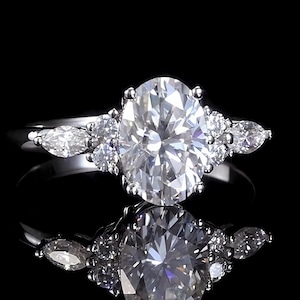 1.8ctw Gold Engagement Ring, Moissanite Diamond Ring Promise Ring Statement Ring Gold Wedding Ring Women Ring, Handmade Jewelry Gift for Her