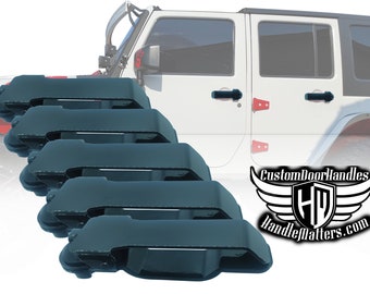 Handle Matters Door Handle for 2007-2018 Jeep Wrangler JK/JKU (Set of 5 Handles)