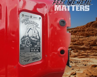 Rock Crawler Jeep Wrangler JK Tailgate Data Plate Vent Replacement for Rock Crawling, Trail Riding and Outdoors