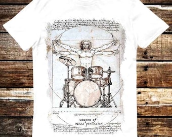 Drums Da Vinci Hilarious Drummer Novelty Saying T Shirt Meme Gift Top Tee Unisex Gamer Movie Music 6316