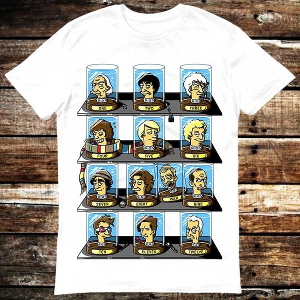 Doctor Who Simpsons Tv Show Parody Thirteen Doctors List T Shirt Meme Gift Shirt Funny Tee Vintage Style Unisex Gamer Cult Movie Music 6139