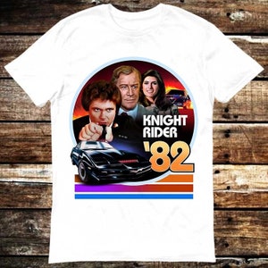 Knight Rider Kitt 2000 Michael Knight Série de TV 80s Retro Car T Shirt Meme Presente Engraçado Tee Estilo Vintage Unissex Gamer Cult Movie Music 6055