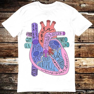 Anatomy of Heart Healthy Life Vegan Vegetarian T Shirt Meme Gift Shirt Funny Tee Vintage Style Aesthetic Unisex Gamer Cult Movie Music 6166