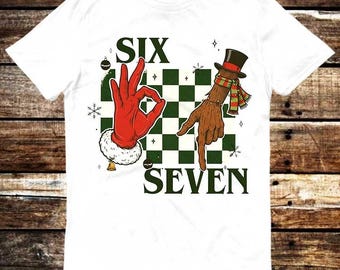 Funny Christmas Meme Shirt  Santa & Snowman Six Seven Hands Shirt Meme Gift Tee Funny Unisex Gamer Movie Music 6389