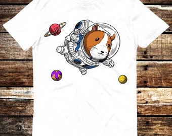 Guinea Pig Space Astronaut Planet Universe Jupiters T Shirt Meme Gift Funny Tee Vintage Style Aesthetic Unisex Gamer Cult Movie Music 6094