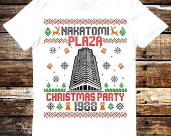 Nakatomi Plaza 1988 Christmas Party 80's Die Movie Bruce T Shirt Meme Gift Top Tee Unisex Gamer Movie Music 6342