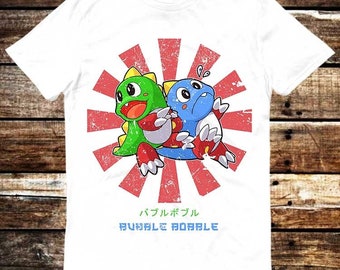 Bubble Bobble Japanese Commodore C64 Online Gaming Nerd Gamer Retro Game 80s T Shirt Meme Gift Funny Tee Vintage Style Unisex 6077