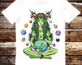 Mother Earth Gaia Solar System Planet Jupiter Weed Absinthes T Shirt Meme Gift Funny Tee Vintage Style Unisex Gamer Cult Movie Music 6092
