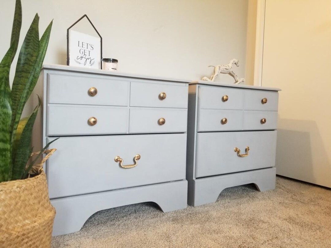 Light Grey Nightstand SOLD EXAMPLE ONLY Etsy