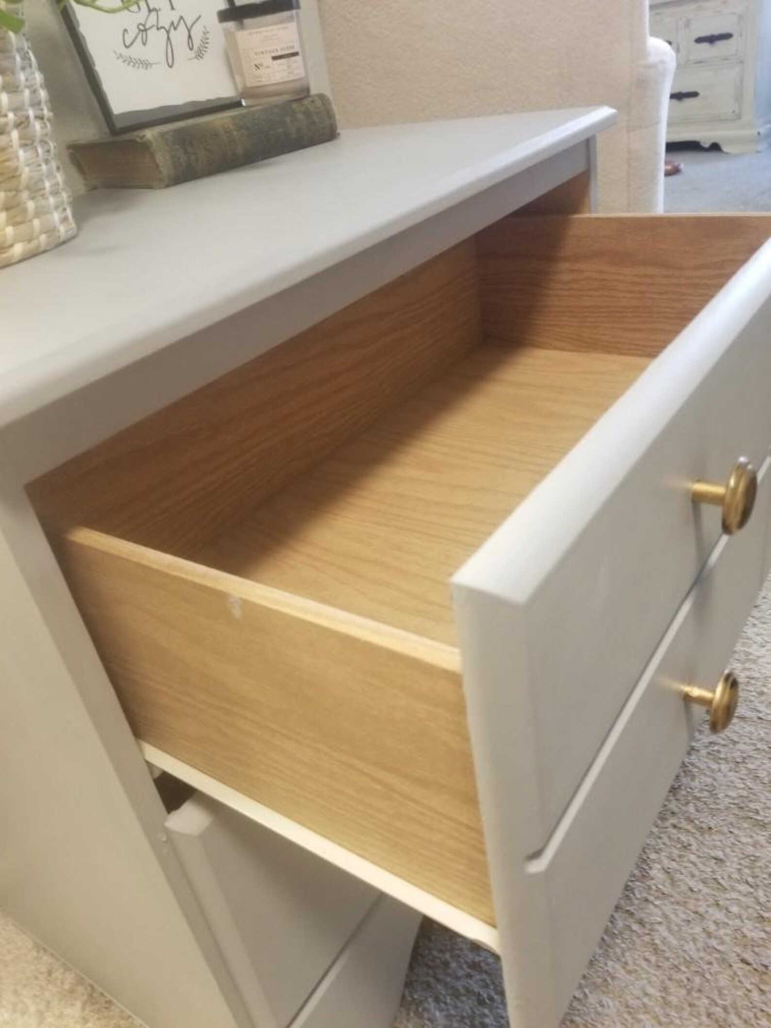 Light Grey Nightstand SOLD EXAMPLE ONLY Etsy