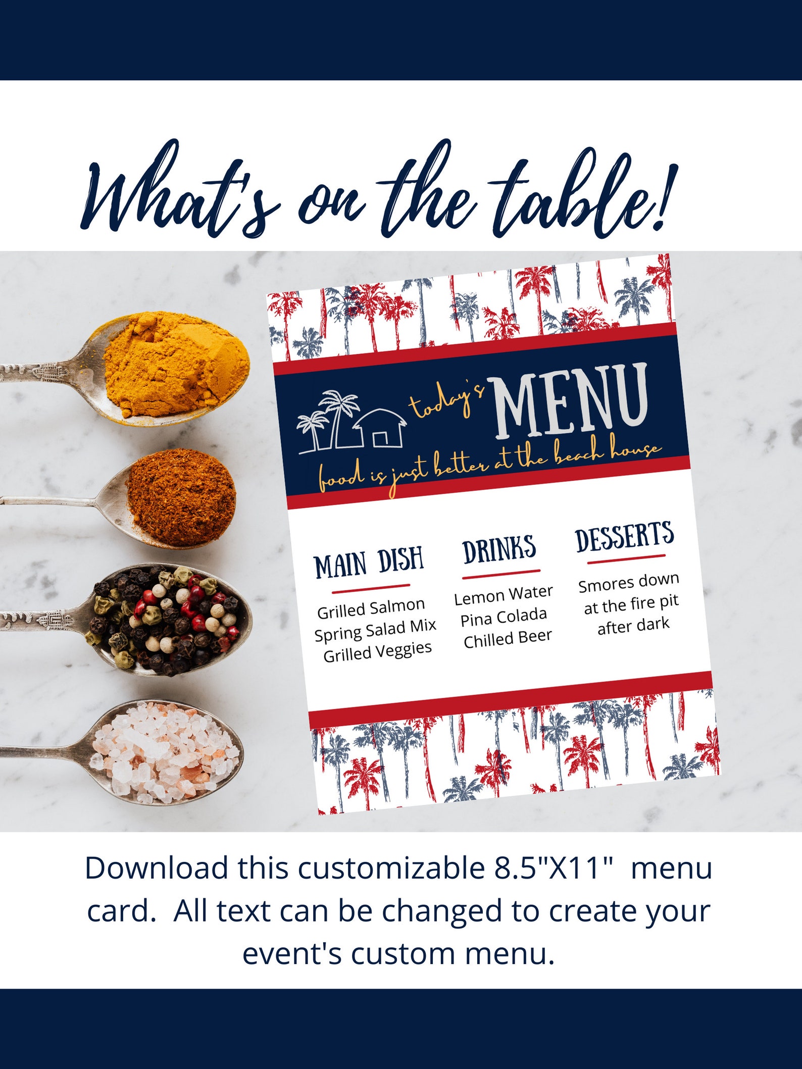 4Th Of July Menu Template