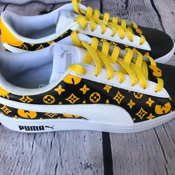 Streetwear Shoes, Custom Painted Shoes, WU Painted Puma,  Running Shoes, Painted Shoes, Hand Painted Shoes,