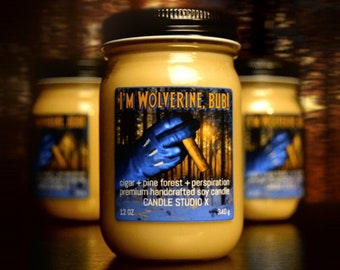 Wolverine Scented Soy Candle, Canadian Pine, Bold Fragrance, 12 oz