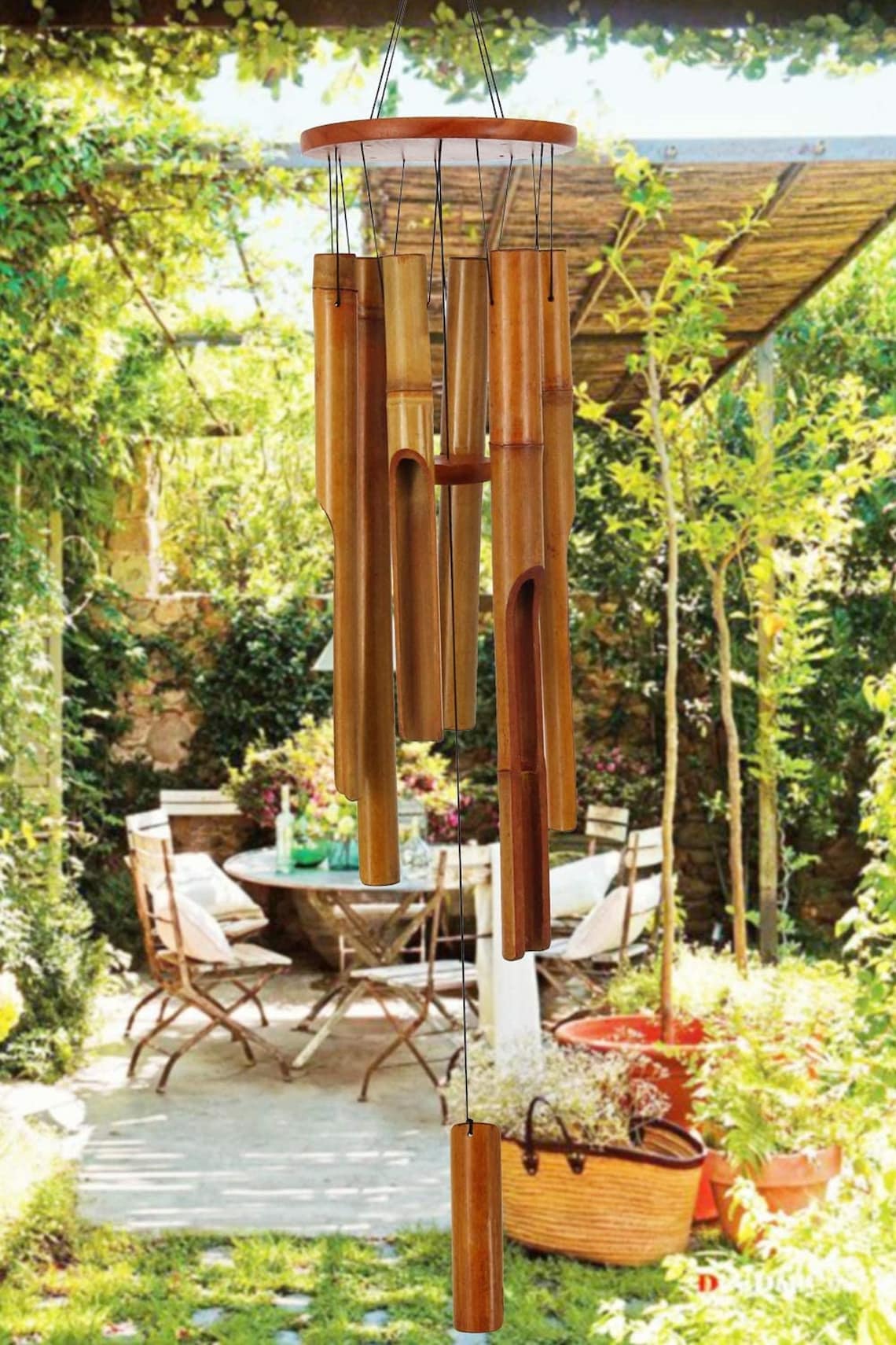 36Wooden Wind Chimes Outdoor Large Bamboo Wind Chime Wind Etsy