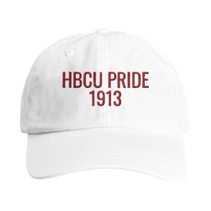 HBCU Pride 1913 Red and White Embrodiered Cap - 601b