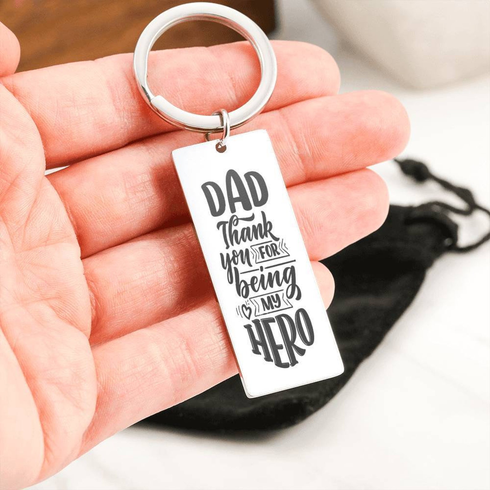 Gift for Dad Engraved Keyring Dad's Birthday Fathers Day Etsy