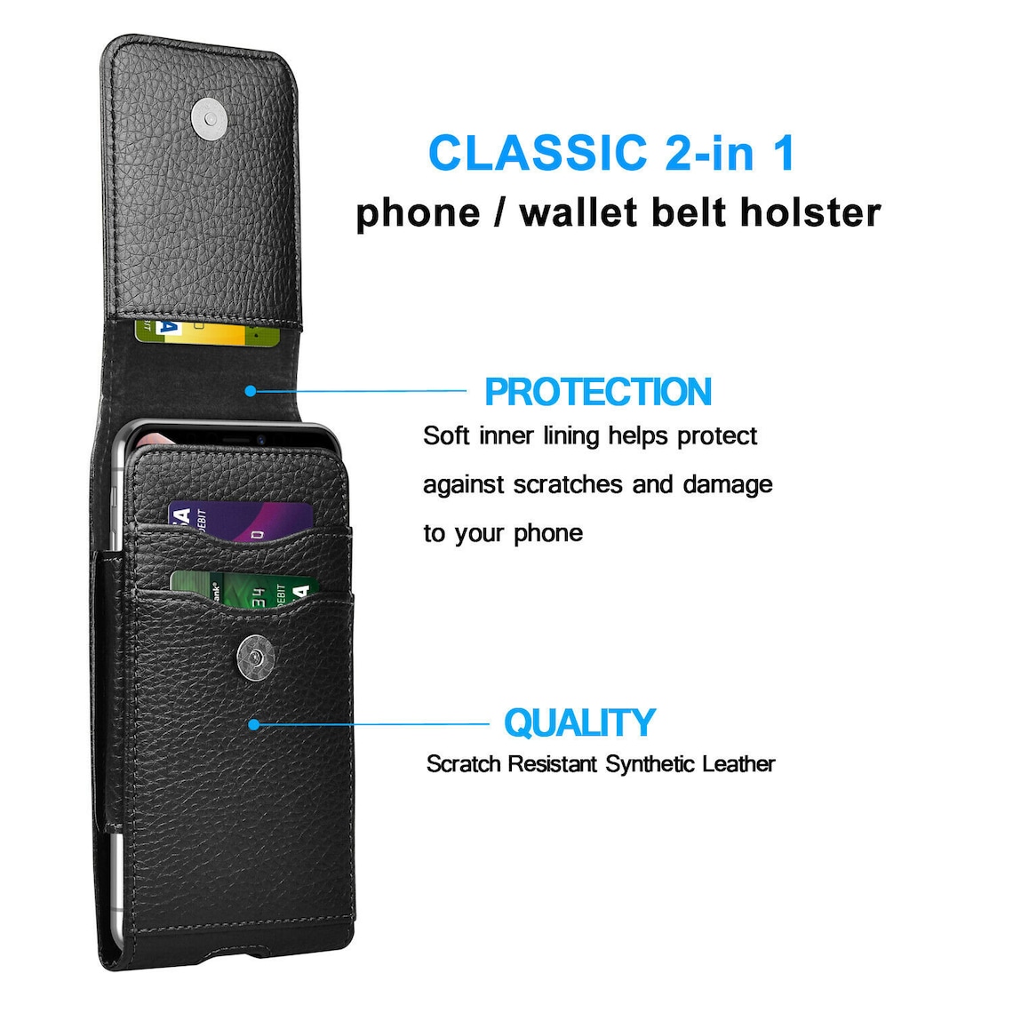 Cell Phone Holster Pouch Leather Wallet Case With Belt Loop - Etsy