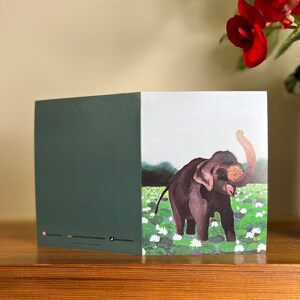 Carte de voeux nature, Carte d'art animalier, Carte de voeux paysage, Carte d'art paysager, Carte de voeux animal, Carte de voeux éléphant, Carte vierge