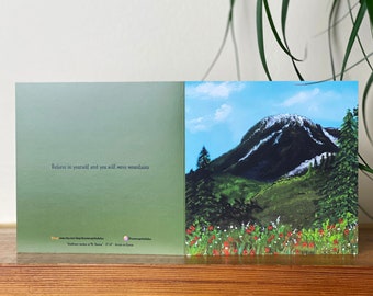 Snow mountain greeting card, Blank Card, Greeting Cards, Snowy Mountain Card, Mountain Greeting Card, Landscape Blank Card, Canvas Art Card