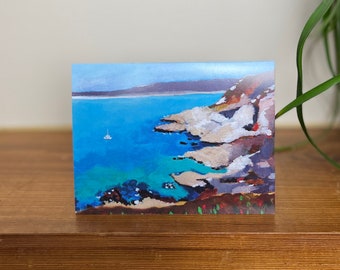 Beach Blank Card, Seascape Greeting Card, Marine Art Blank Card, Ocean Art Card, Art Greeting Card, Beach Art Card, Impressionistic Art Card