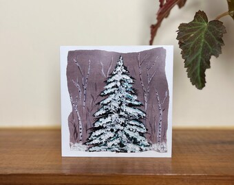 Snowy Trees Greeting Card, Snow Art Card, Landscape Nature Art Card, Landscape Art Card, Christmas Art Card, Christmas Greeting Card