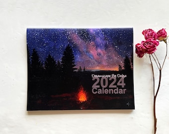 Wall Calendar,Wall Art Calendar, Landscape Art Calendar, Floral Art Calendar, Nature Wall decor, Landscape Art, Canvas Art, Illustrated Art