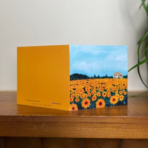 Carte de voeux florale, Carte vierge de tournesol, Carte d'art, Carte de peinture acrylique, Carte de voeux nature, Carte de voeux, Carte de vœux, Carte vierge
