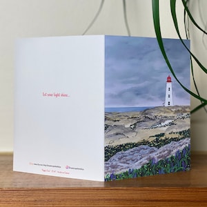 Carte de voeux marine, carte d'art phare, carte de voeux océan, carte d'art océan, carte de voeux paysage, carte d'art nature, carte de voeux mignonne