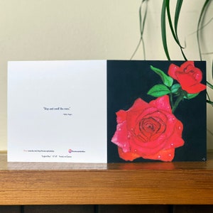 Carte d'art floral, carte d'art floral, carte d'art rose, carte de voeux artistique, carte d'art des fêtes, carte vierge, jolie carte de voeux, carte peinte, carte d'art