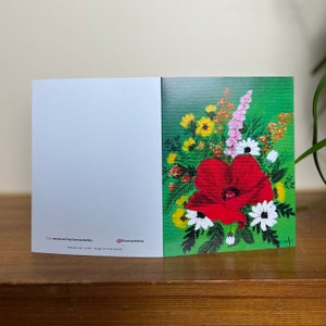 Carte de voeux fleur de pavot, Carte d'art de pavot, Carte de peinture acrylique, Carte de voeux nature, Carte de voeux florale, Carte vierge, Carte vierge florale