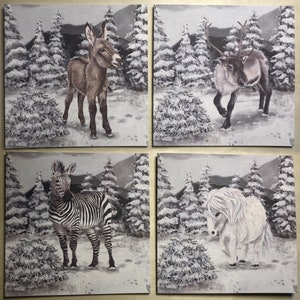 Verschneite Wald Kollektion / Weihnachtskarten / Grußkarten / Original Kunst