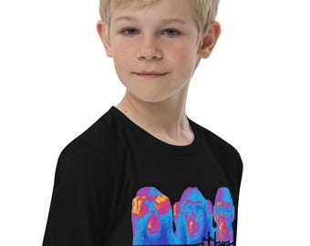 Julez True Crime Reactions Merch-Three Wise Monkey Logo KIDS Long Sleeve Shirt