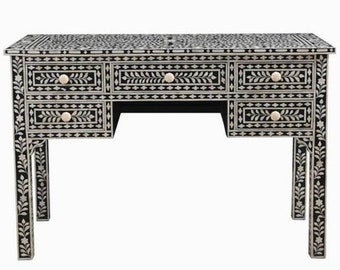 Bone Inlay desk, Bone Inlay Console Table