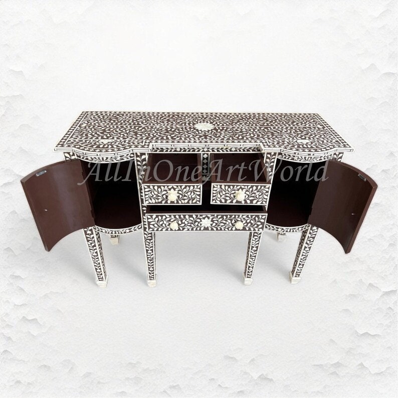 Victorian Bone Inlay Buffet Brown - Etsy